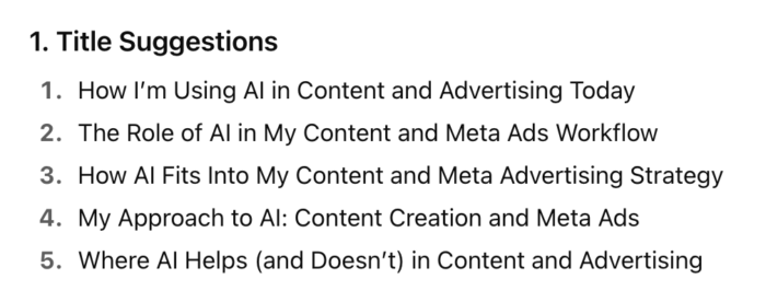 ChatGPT for Article Titles